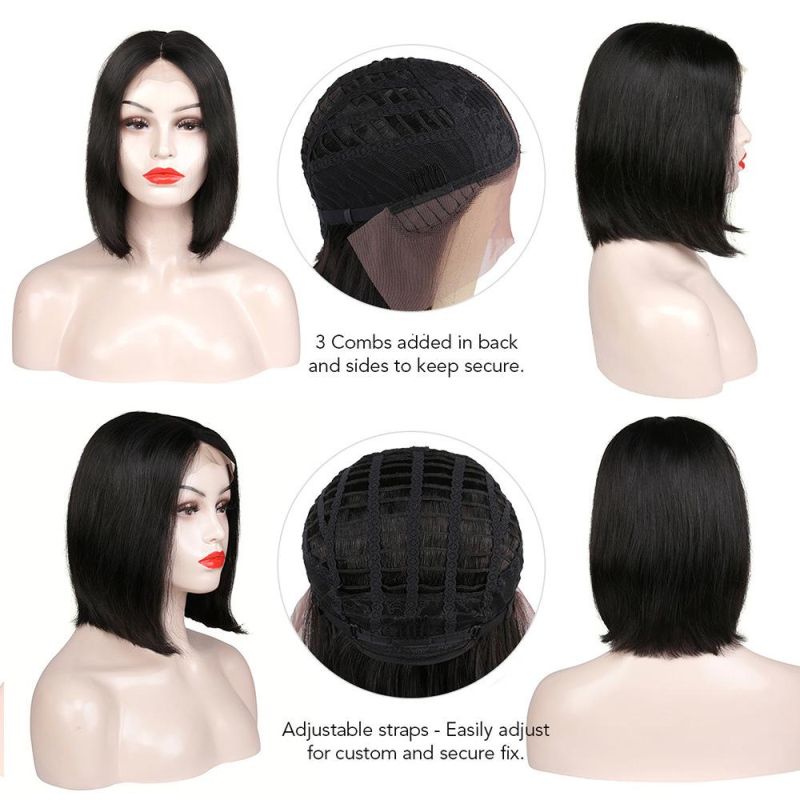 Factory Wholesale Full Frontal Closure Lace Wig Cuticle Aligned Brazilian Virgin Hair 150%180% Density HD Transparent Lace Front Human Hair Wig for Black Woman