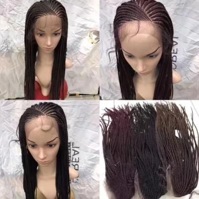 Hot Sale Ombre Blonde Prebraided Cornrow Wig, Corn Row Braid Wigs Cheap, Braided Synthetic Lace Wig