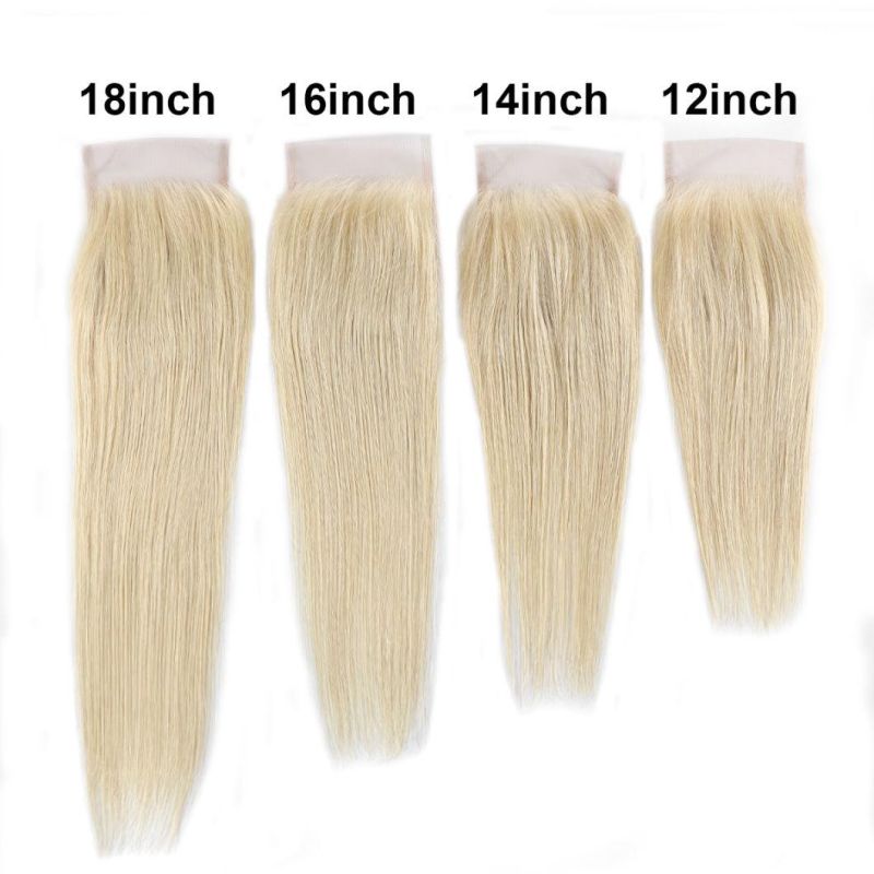 Brazilian Hair 613 Blonde Lace Closure 8-20 Inch Straight 613 Blonde 4X4 Closure
