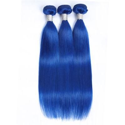 Blue Rubberband Hair Extensions Package Custom 10A Grade Hair