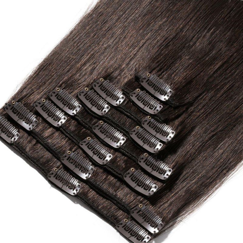 100% Human Hair Extension Full Head 7PCS Clip in Human Hair Extension (AV-CH80-14-2)
