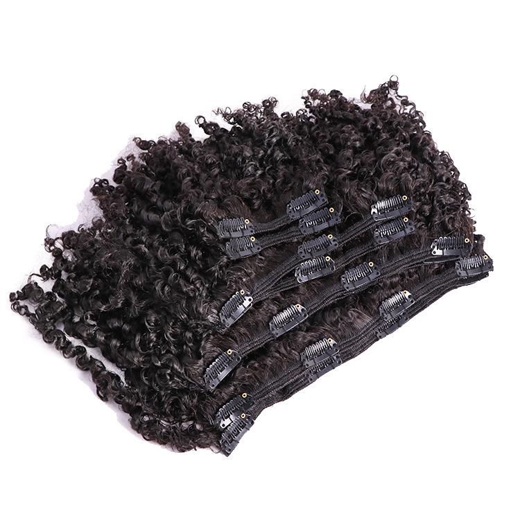 Brazilian Virgin Hair Afro Kinky Curly Clip in Hair Extensions 8PCS/Set