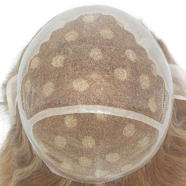 Ljc610 Mono with PU Gauze Natural Human Hair Toupee for Women