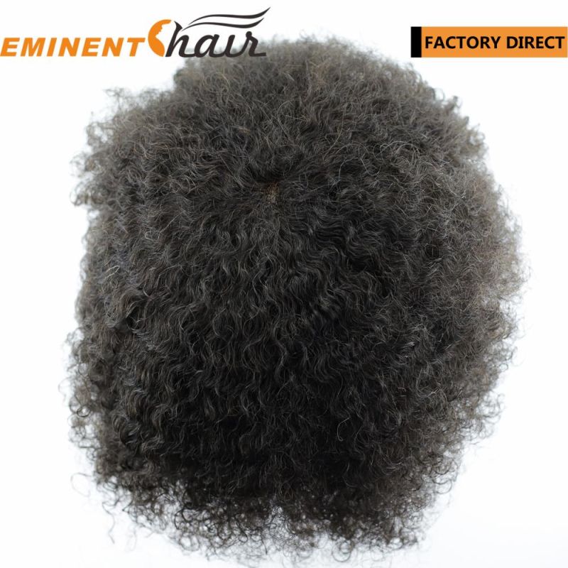 Curly Men′s Toupee Full Lace Base Chinese Lace Hair System