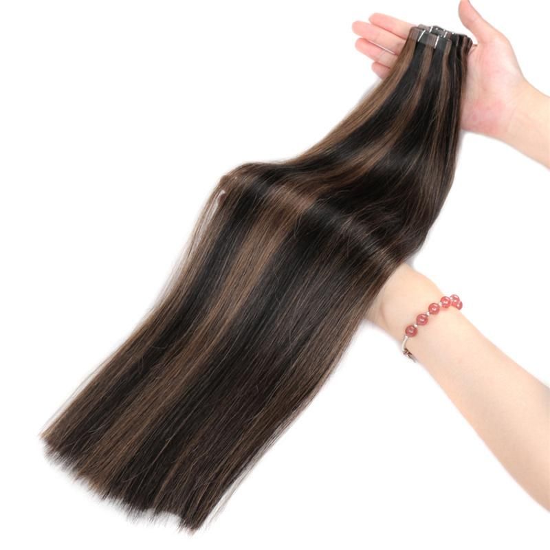 European 100% Human Hair Blue White Invisible Tape in Double Drawn Remy Hair Extension