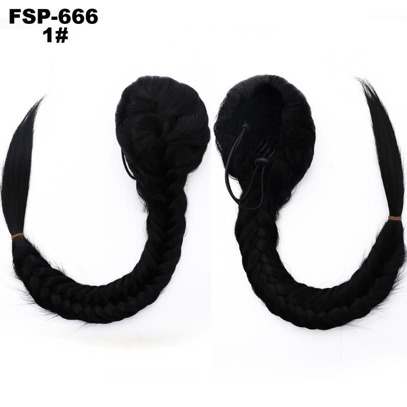 Synthetic High Temperature Fiber Plait Clip in Hair Piece Bangs