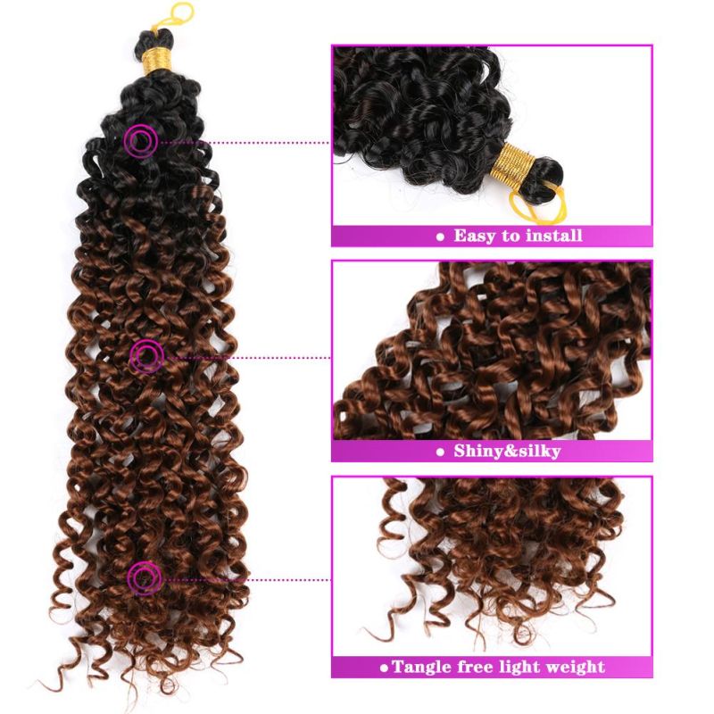 Two-Tone Color Water Wavy Bulk Synthetic Hair Extension Senegalese Twist Crochet Braid Chinese Dreadlocks