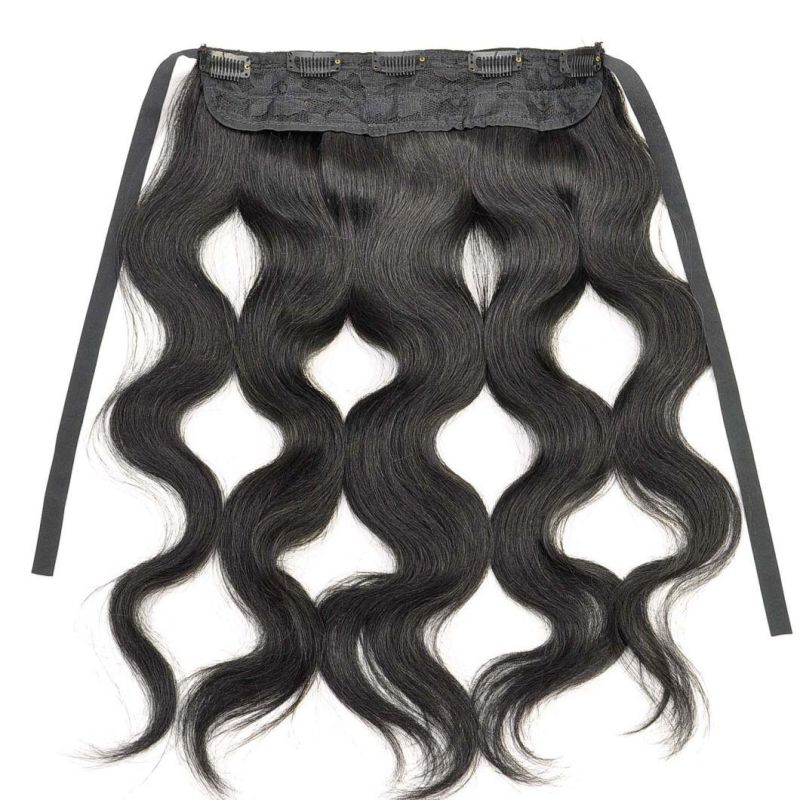 Body Wave Lace Frontal Human Remy Hair Straight with Fastening Strap Clip in Hair