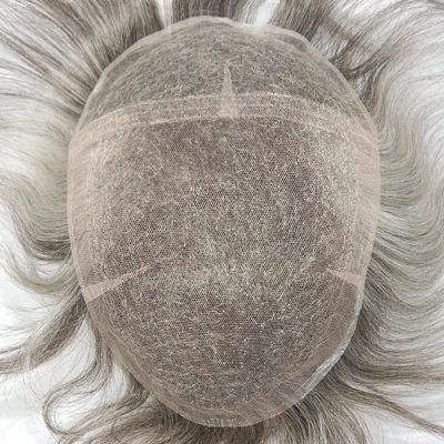French Lace with Swiss Lace Front Natural Toupee