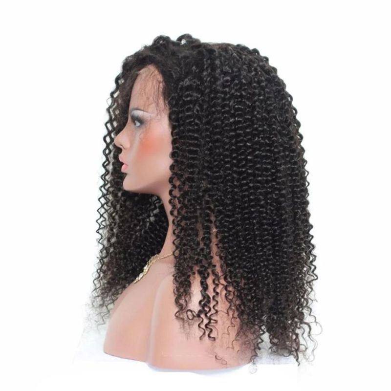 Kinky Curly Short Wig Human Hair Side Part Lace Front Wigs 180% Density