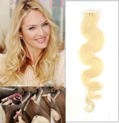 Body Wavy #60 Lightest Blonde Tape Skin Hair Wefts