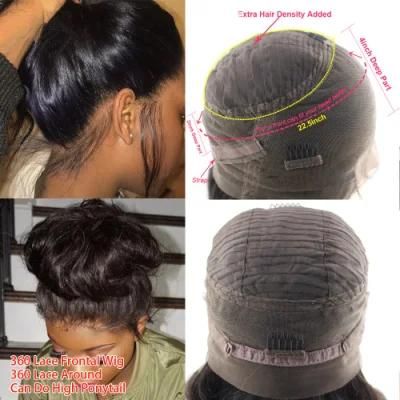 26inch Brazilian Loose Deep Wave Wig Curly 360 Lace Frontal Preplucked with Baby Hair Remy Wig