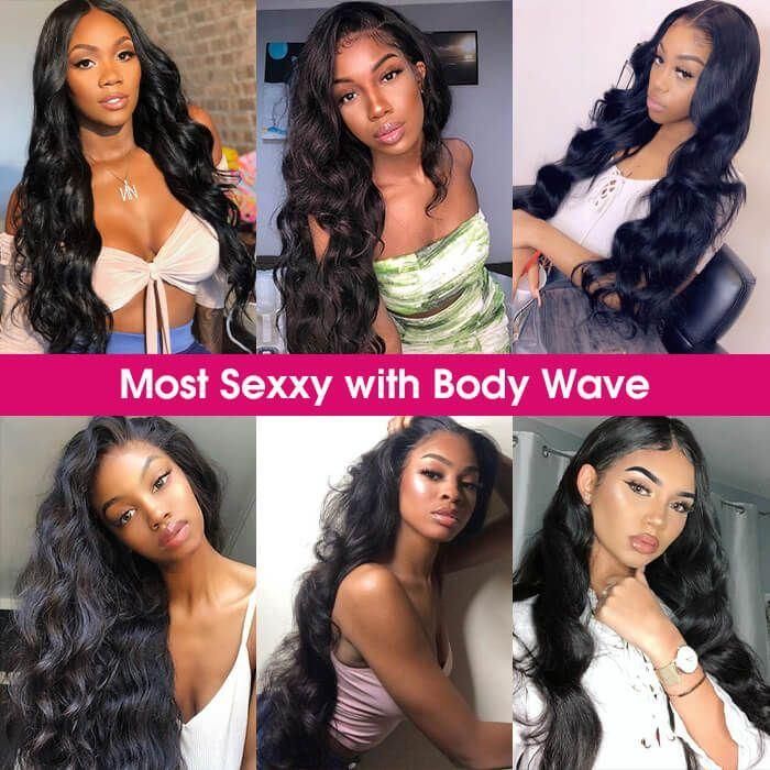 Best 100% Natural Virgin Hair Body Weave Remy Hair Extensions Wholesale 4X4 HD Lace Front Wigs