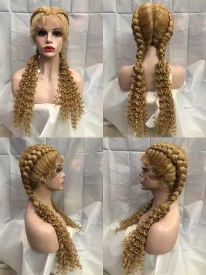 Good Quality 2 Braided Wig with Baby Hair Braid Synthetic Lace Front Wig