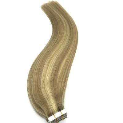 20inch Tape in Hair Extensions Ombre Honey Blonde Highlighted Golden Blonde Remy Human Hair Extensions Tape in Silky Straight 20PCS 50g