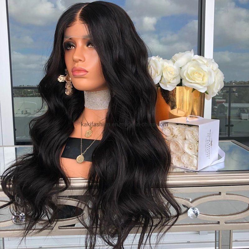 Europe Hot Selling Heat Resistant Synthetic Natural Black Body Wave Wig