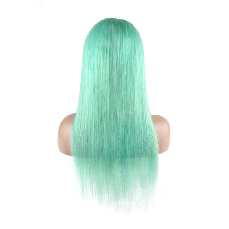 Wholesale Price 13X4 Lace Front Silky Straight Light Blue Human Hair Wigs