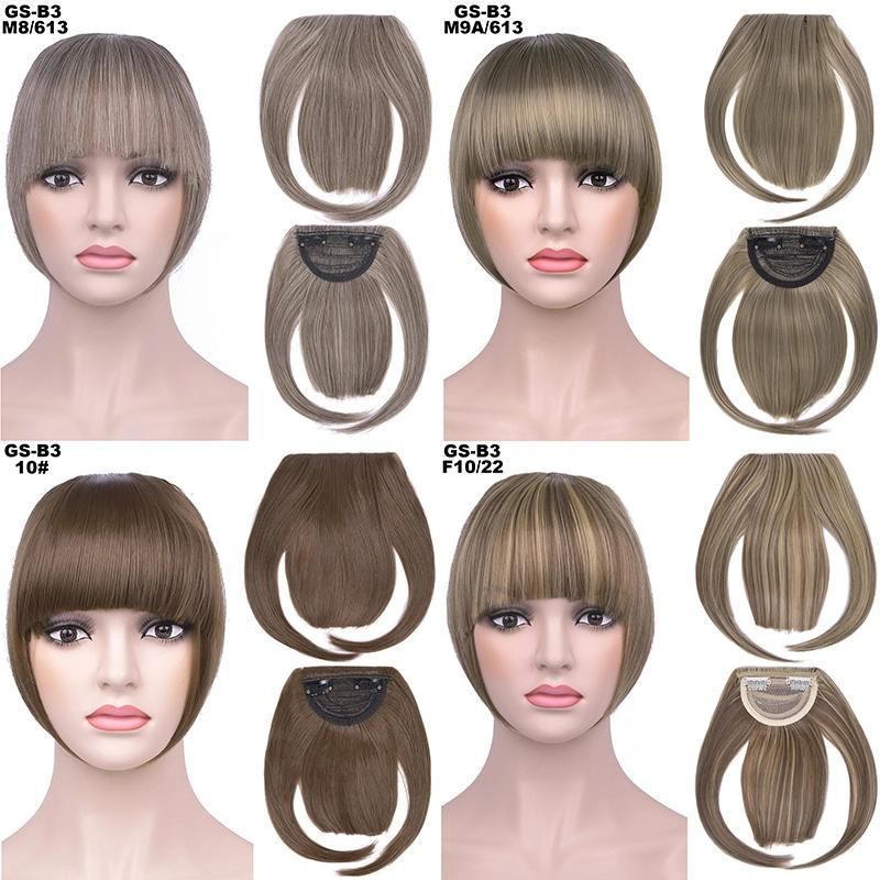 Synthetic High Temperature Fiber Clip in Hair Piece Bangs