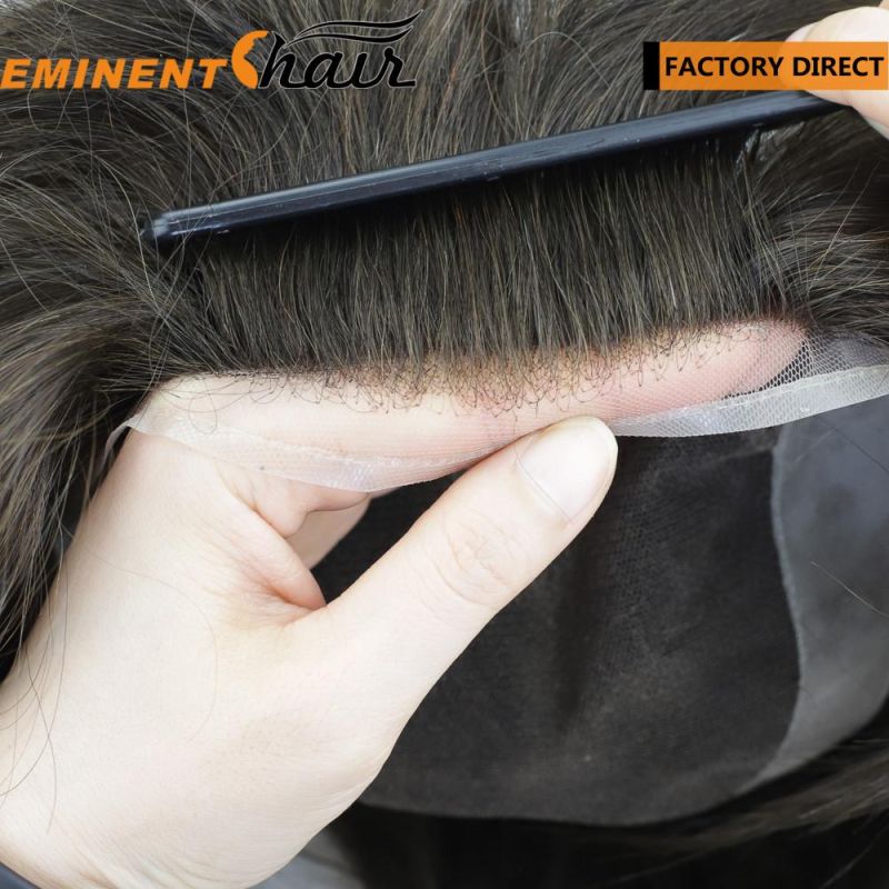 Natural Hairline Men′s Human Hair Toupee