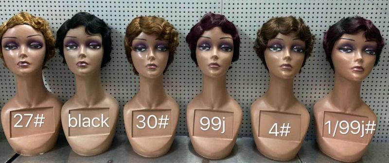 Cheaper Real Human Hair Wig Red Lace Front Wig Wavy Wigs