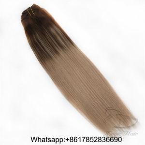 Clip in Hair Extensions Brazilian Human Hair Balayage 4/18 Straight Hair Extensions 7PCS Set Hair Extensions