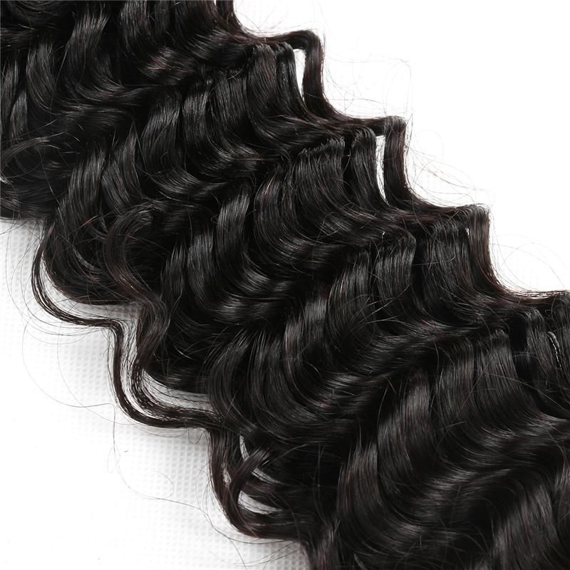 10A Deep Wave Curly Human Hair 3 Bundles Raw Brazilian Virgin Human Hair Extension