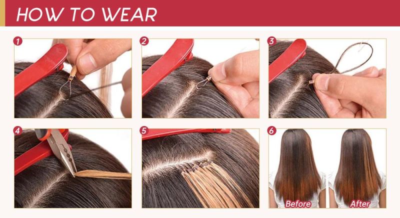 Micro Loop Hair Extensions Human Hair Micro Bead Micro Links