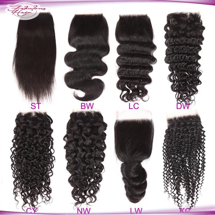 High Quality Virgin Human Hair 4*4 Loose Curly Lace Closure
