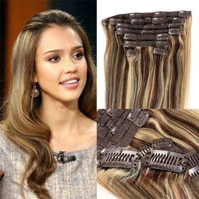 100 Human Hair 2016 Peruvian Virgin Hair Grey Color Clip on Hair Extension