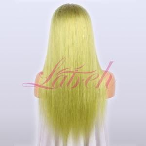 Top Sale #1b Fluorescence Green Brazilian Full Lace Wig