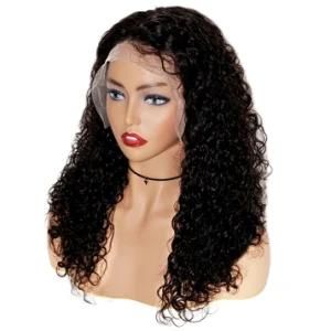 Morein Brazilian Hair Virgin Natural Black Water Wave Hair Transparent Lace Wig