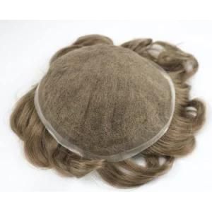 Human Hair Men&prime;s Toupee Swiss Lace Full 64A# Short Hair 9*7 8r# 10*8 18#