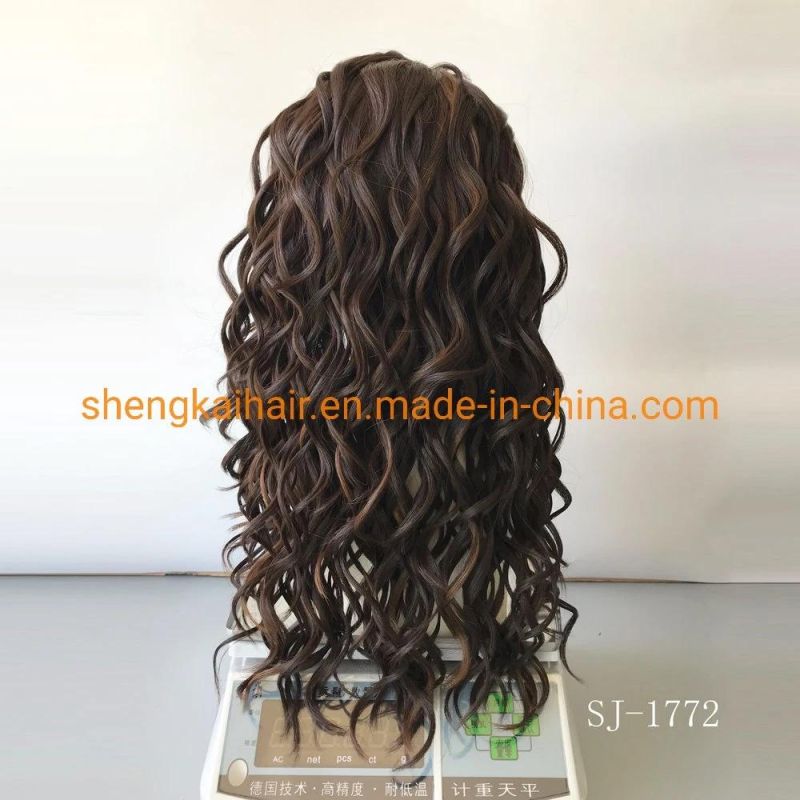 Wholesale Good Quality Full Handtied Long Hair Synthetic Lace Front Wigs with Baby Hair 612