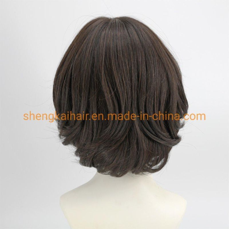 Wholesale Full Handtied Human Hair Synthetic Hair Mix Ladies Hair Wig