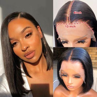 Straight Bob Natural Hair Human Hair Wig Pre Plucked with Baby Hair Brazilian Hair Human Frontal Remy Closure Wigs for Black Women
