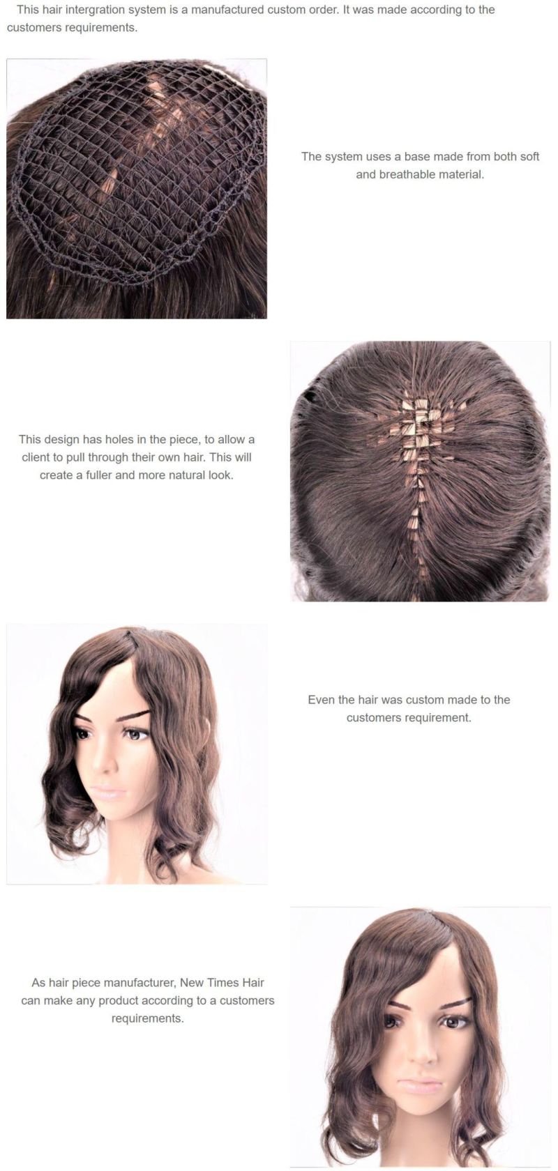 Custom Women′s Real Human Hair Integration System