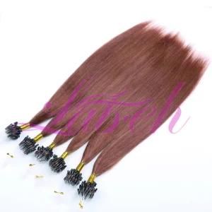 Straight 100% Human Hair Micro Ring Loops Extension