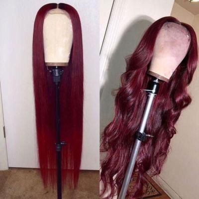 Package Deals Raw Human Hair 13X4 Lace Frontal Red Wigs 99j Lace Front Wig with Baby Hair