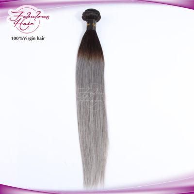 New Fashion Color 1b Grey Brazilian Straight Ombre Hair Extension