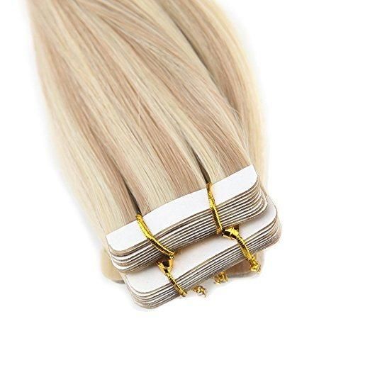 100% Virgin Hair Tape in Human Hair Extensions (AV-TP18-P007)