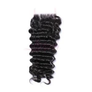 Perfect Brazilian Virgin Hair Bundles Deep Wave Lace Closure