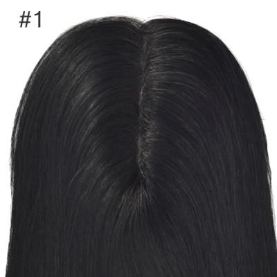 Stock PU with Ribbon Wig Topper Mongolian Remy Hair for Women New Times Hair