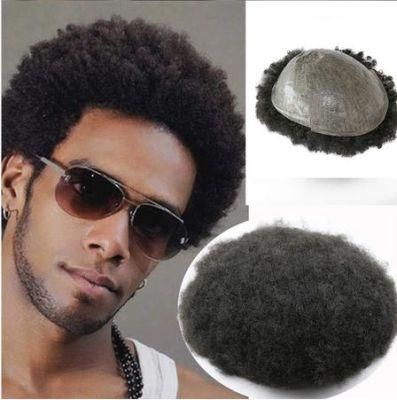 Kbeth Afro Toupee for Black Men Human Hair All Transparent HD Lace Man Weave Balding Mens Custom Hair Unit 8X10inch Male Hair 1/1b Wig in Stock