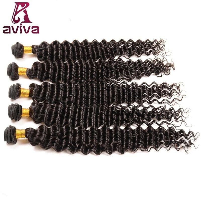 100% Human Hair Extensions Brazilian Virgin Hair Deep Wave