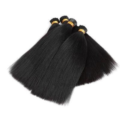 Wholesale Factory Brazilian Raw Remy Human Hair Kinly Straight I-Tip Hair Extensions