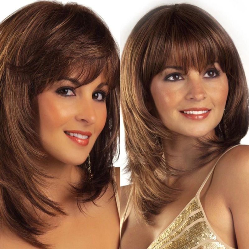 Synthetic Wig Natural Hairline Women Heat-Resistant Wigs Natural Wave Wig for Black and White Women