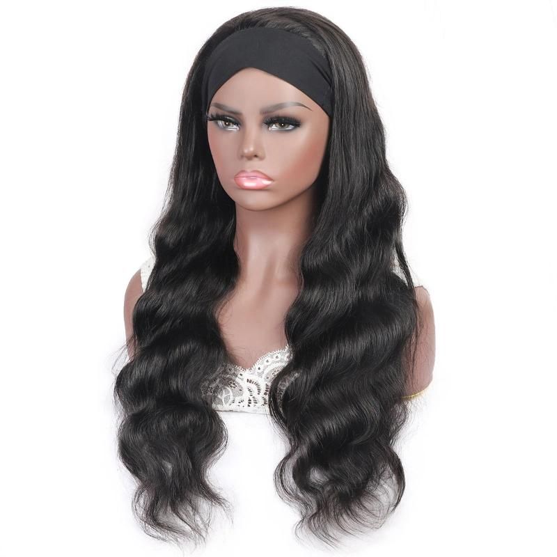 Wholesale Body Wave Virgin Human Hair Glueless Non Lace Headband Wigs for Black Women