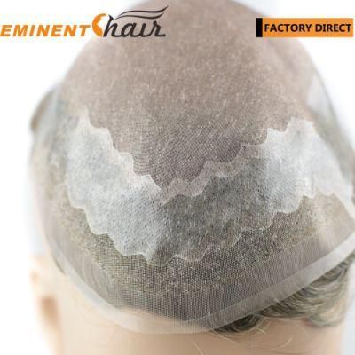 Men&prime;s Toupee--Natural Hairline Lace Front Toupee--Human Hair Toupee