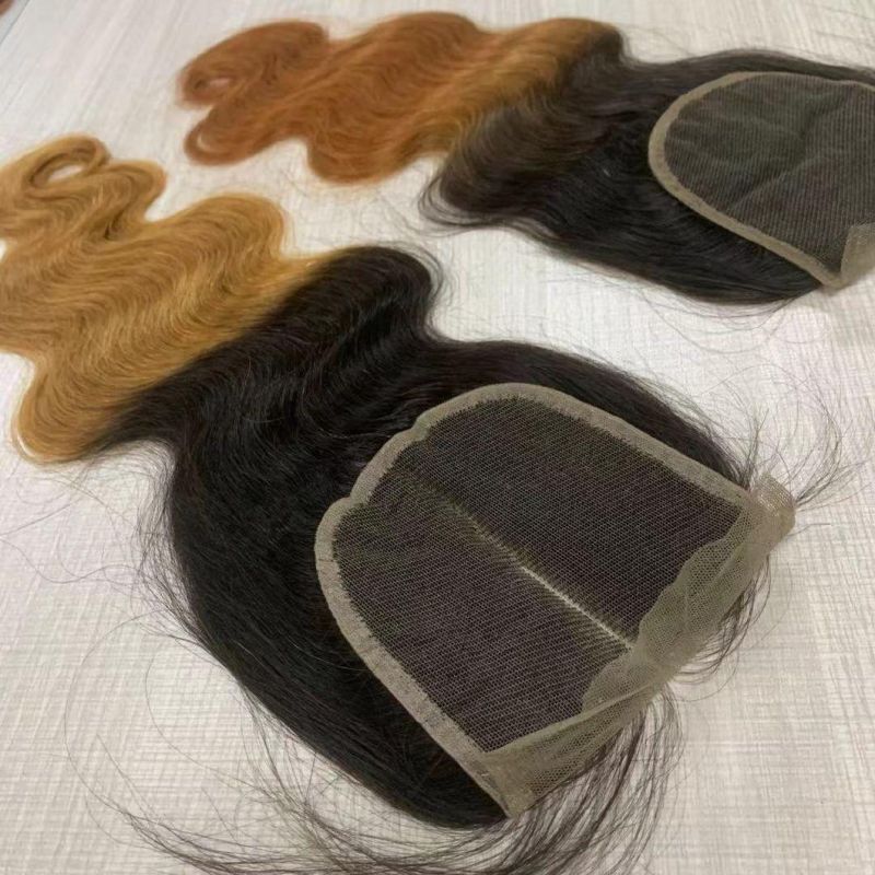 Wholesale Human Hair Bundles with Closure 4X4 Lace Body Wave 1b27 Color Raw Indian Hair 5X5 Lace Closure