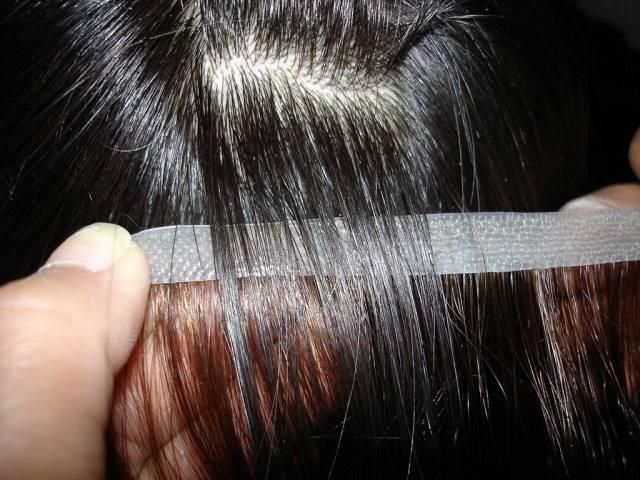 Human Hair PU Weft with Rings Skin Weft